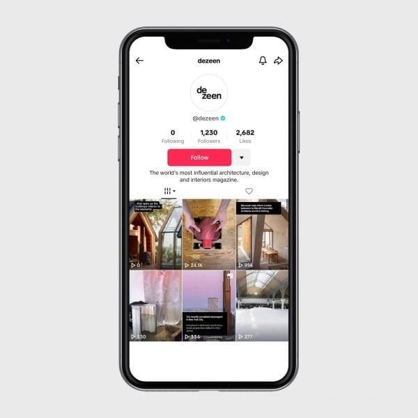 tiktok account launch architecture interiors design dezeen 2364 col 0 hero