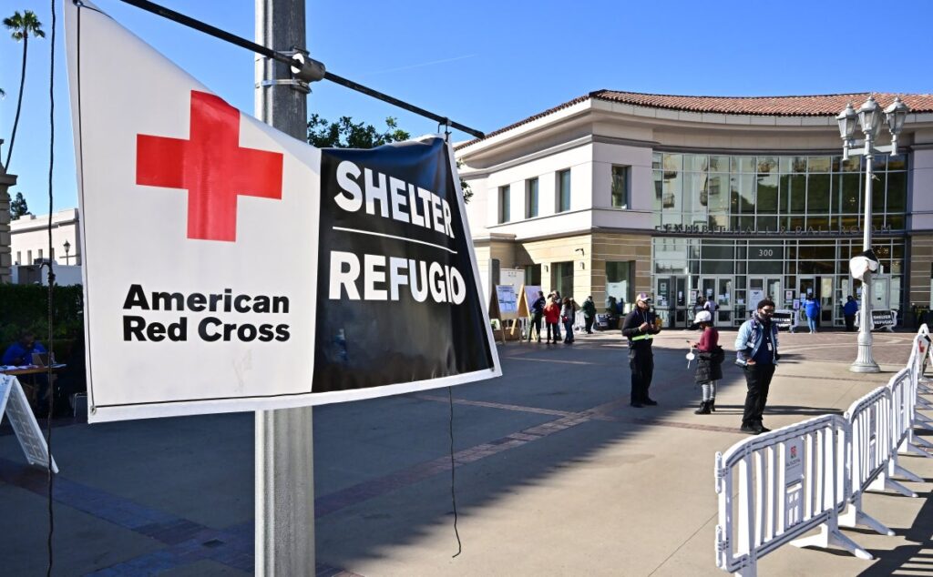 Red cross shelter