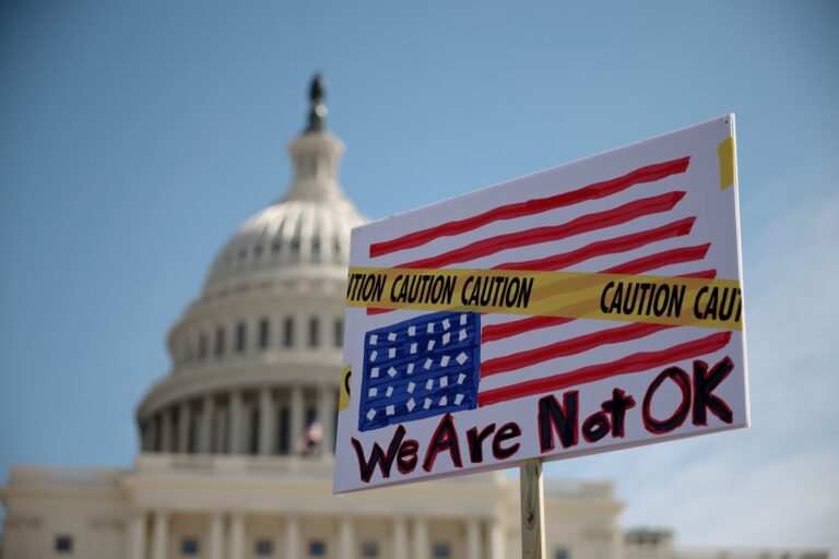 protest sign in front of us capitol