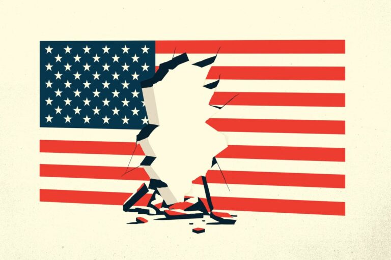 cracked flag illustration